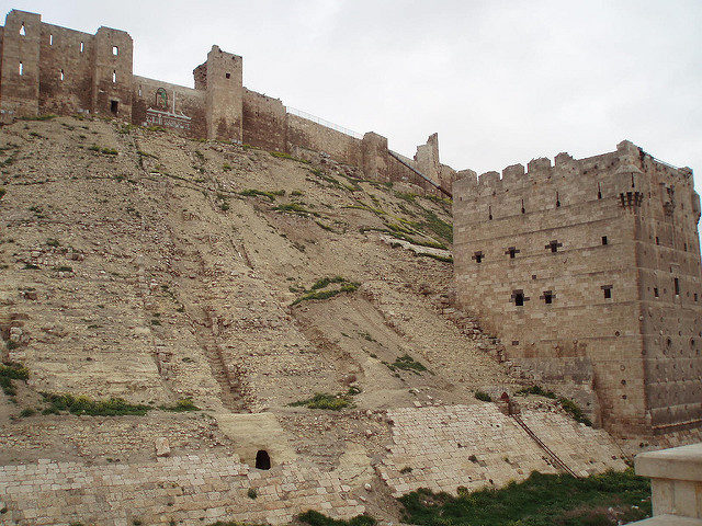 South side of the Citadel of Aleppo. Source