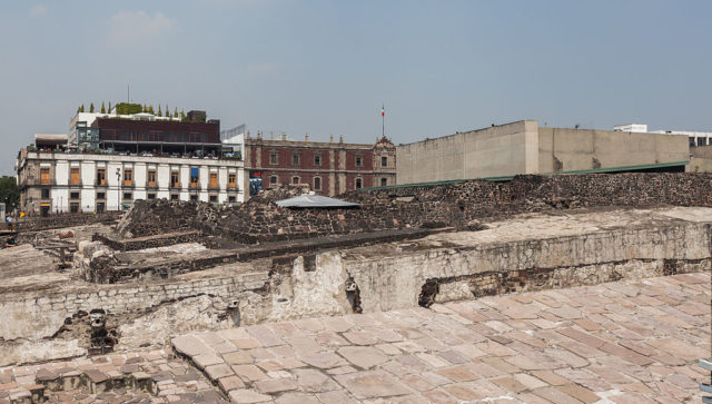 View of the Templo Mayor and the surrounding buildings.source