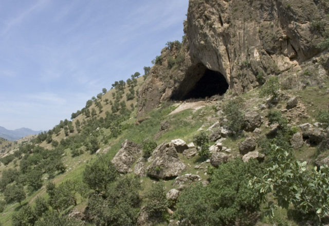 View of the exterior of Shanidar Cave, taken during the summer of 2005.Source