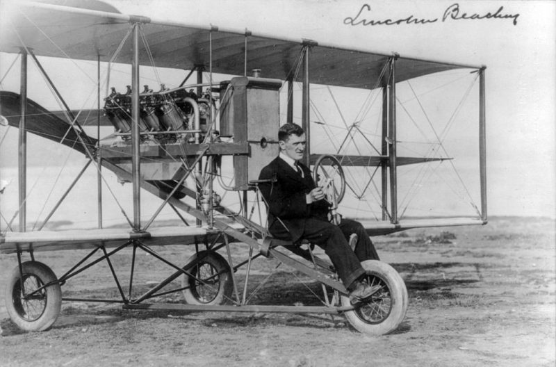 Lincoln Beachey with his plane
