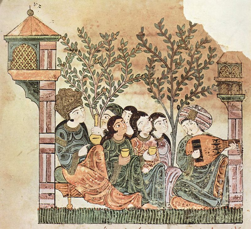 "Bayad plays the oud to the lady" Source: Wikipedia/Public Domain