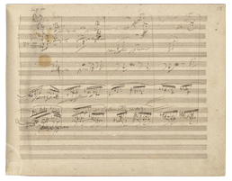 A page from Beethoven's manuscript of the 9th Symphony Source: Wikipedia Public Domain