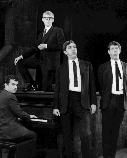 Beyond the Fringe - On Broadway circa 1962 to 1964. From left, Dudley Moore, Alan Bennett, Peter Cook and Jonathan Miller.