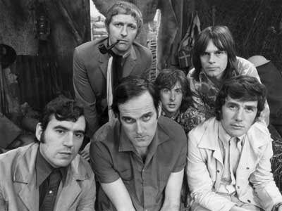 Group shot of the Monty Python crew in 1969