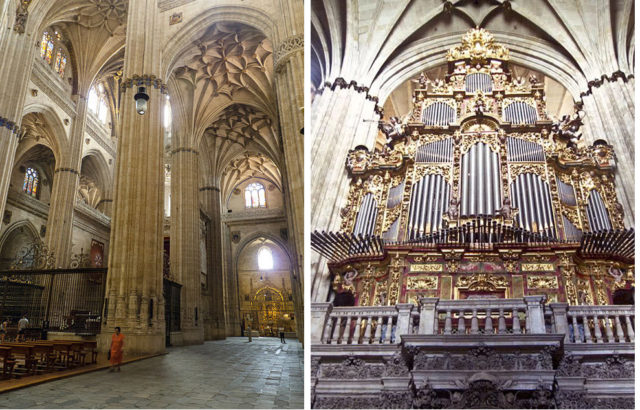 Left-By Turol Jones CC BY 2.0 Right-Baroque pipe organ. By Jim Anzalone CC BY-SA 2.0