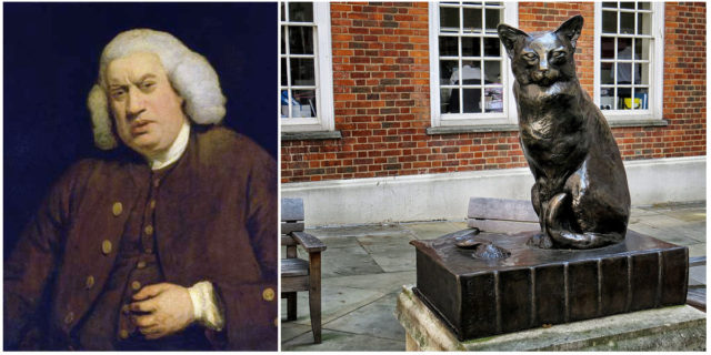 Samuel Johnson and Hodge. Images by - Wikipedia, Public Domain, David Skinner.Flickr. CC BY 2.0