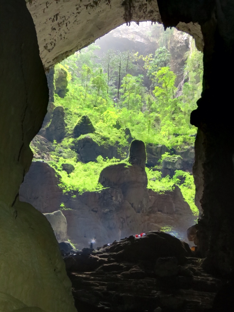 Another view out the mouth of the cavern, showing the rainforest in its doline. Photo Credit