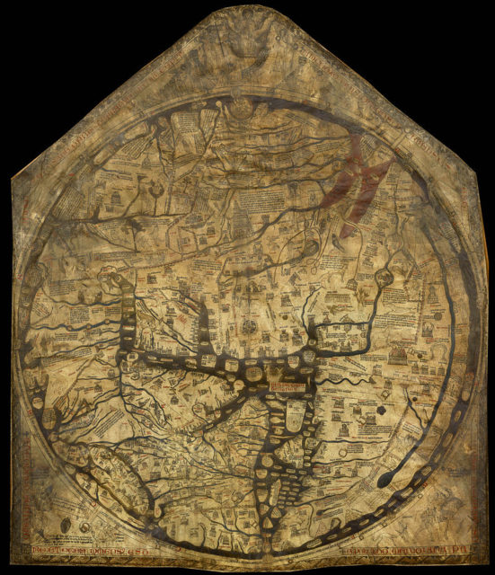 the-map-is-displayed-at-the-hereford-cathedral-in-england