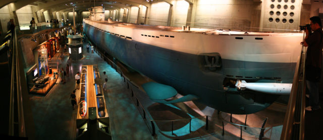 Wide-angle shot of U-505 