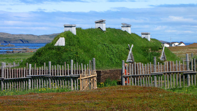 Recreated Norse long house, L'Anse aux Meadows, Newfoundland and Labrador, Canada 