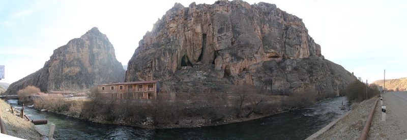 Panorama of the Areni-1 site along the Arpa River. Photo Credit