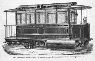 Tram, Mékarski system, experienced by Northern Tramways (of Paris) in 1875
