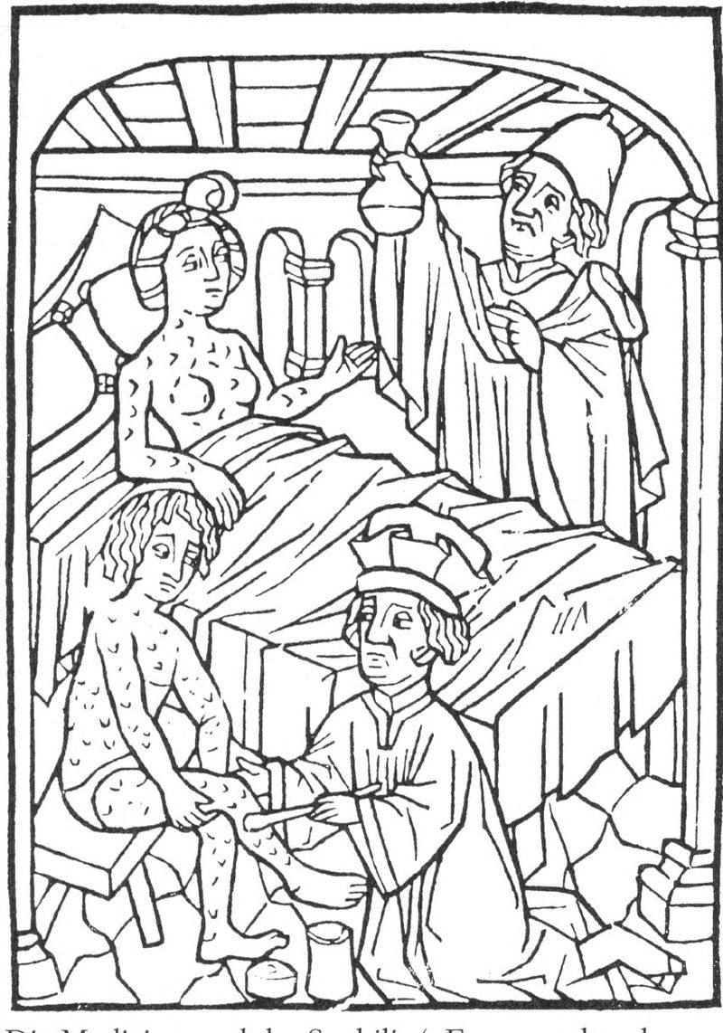 The earliest known medical illustration of people with syphilis, Vienna, 1498