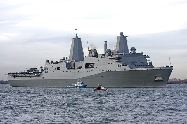 The USS New York in the Hudson River on Nov 2nd, 2009