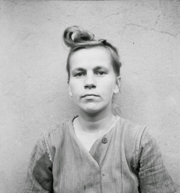Elizabeth Volkenrath: head wardress of the camp: sentenced to death. She was hanged on 13 December 1945. Photo Credit