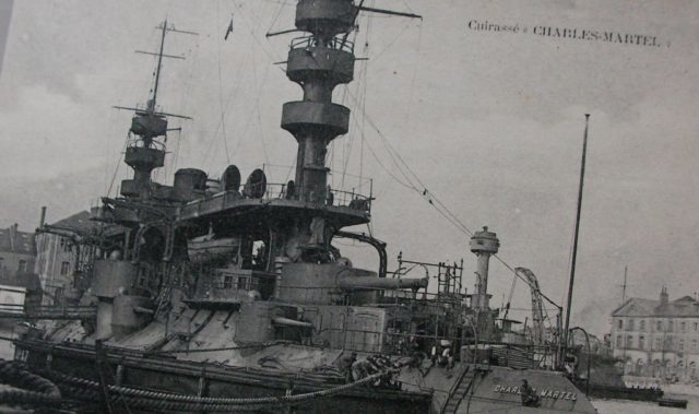 French battleship Charles Martel, commissioned in 1896, epitomized the “French look” for battleships. Photo Credit