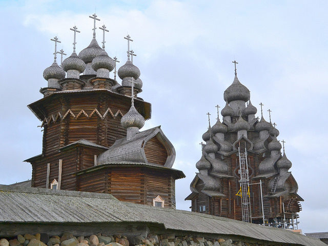 Both churches are made from a combination of pine, spruce and aspen wood. Photo Credit