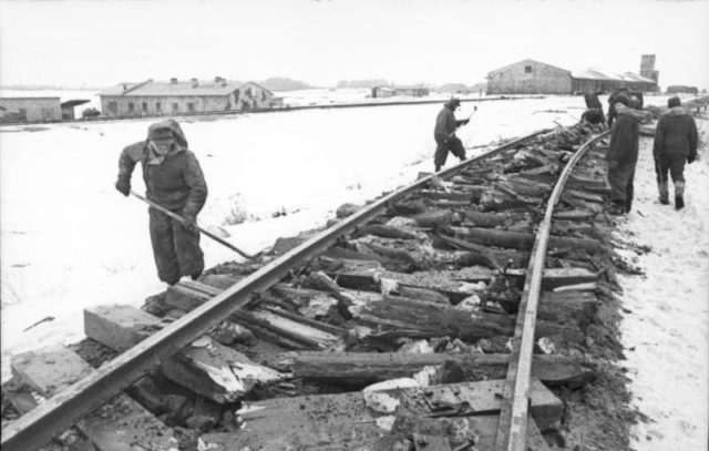Track, destroyed by the railroad plough Photo Credit