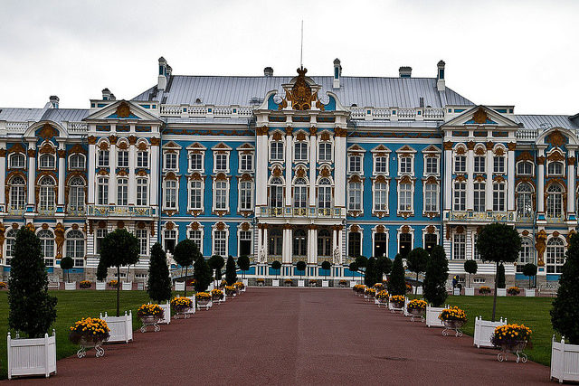 Catherine Palace in Tsarskoye Selo near Saint Petersburg. Photo credit