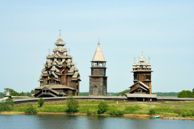 Church of the Transfiguration, the Bell Tower and the Church of the Intercession-Kizhi Pogost. Photo Credit