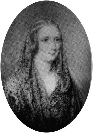 Reginald Easton's miniature of Mary Shelley is allegedly drawn from her death mask (c. 1857)