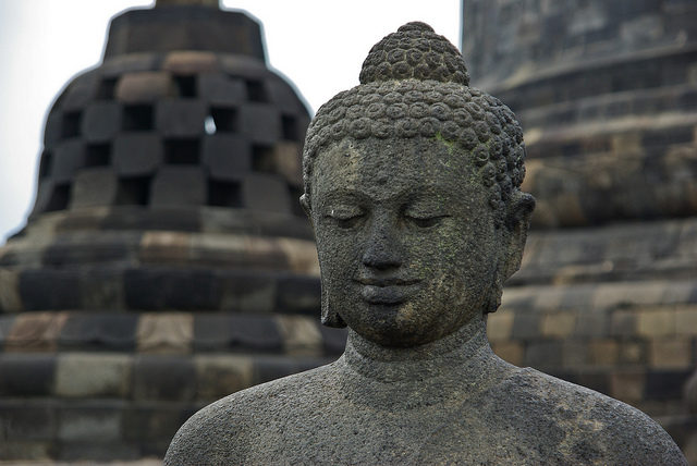 One of the Buddha sculptures at the temple. Photo Credit