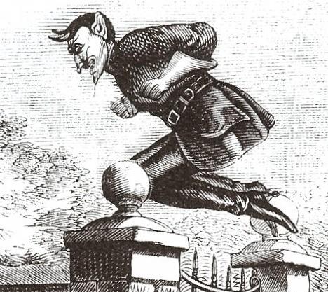 Spring-heeled Jack was last seen in 1904 at Everton in Liverpool.