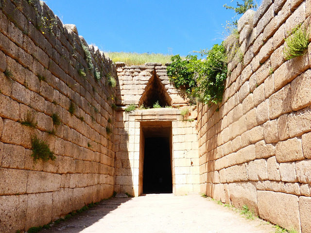The nine tholos tombs at Mycenae are divided into two groups by a long hill called the Panagia ridge. Photo Credit..