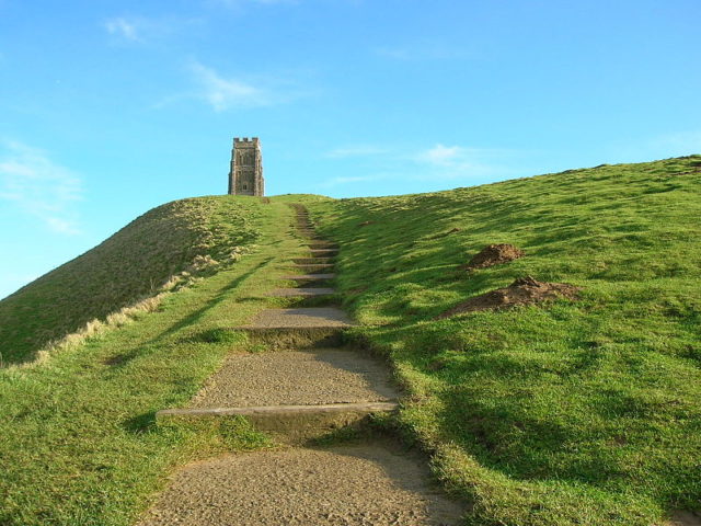 The slopes of the hill are terraced, but the method by which they were formed remains unexplained. Photo Credit