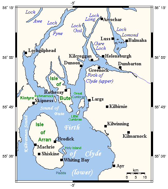 Map of the Firth of Clyde and area Photo Credit