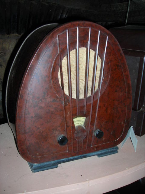 Bakelite radio at the Bakelite Museum, Orchard Mill, Williton, Somerset, UK. Photo Credit