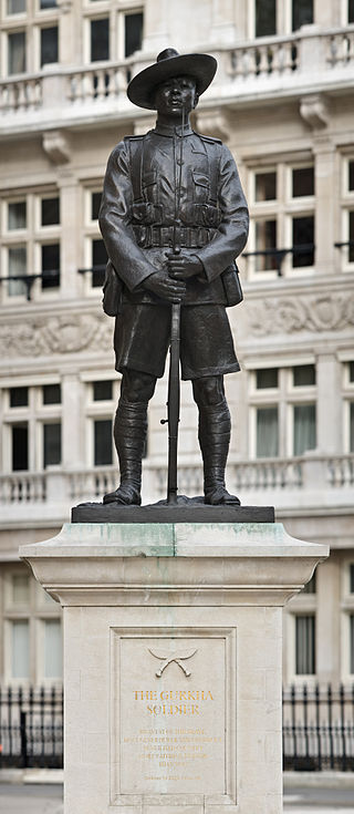 Monument to the Gurkha Soldier in Horse Guards Avenue, outside the Ministry of Defence, City of Westminster, London. Photo Credit