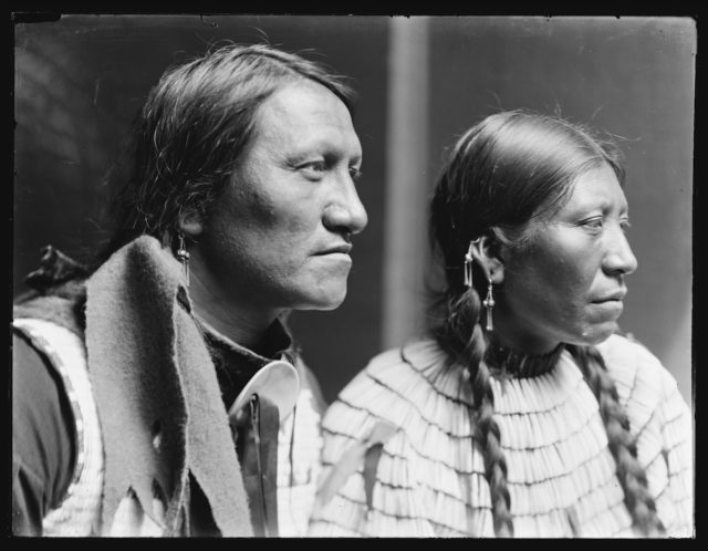 Charging Thunder, Sioux & wife, American Indians