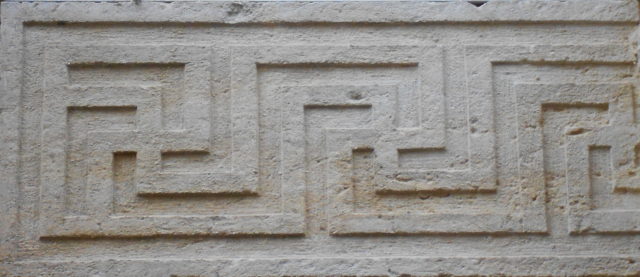 Swastika pattern in a Venetian palace that likely follows a Roman pattern, at Palazzo Roncale, Rovigo. Photo Credit