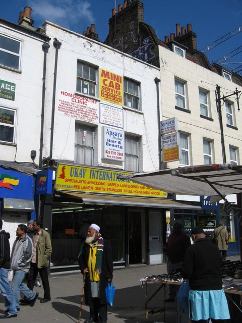 The shop on Whitechapel Road where Merrick was exhibited. Today it sells saris