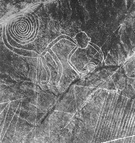 This aerial photograph was taken by Maria Reiche, one of the first archaeologists to study the lines, in 1953.