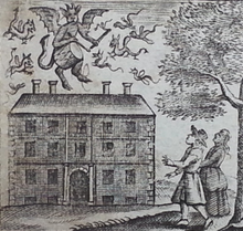 The devil and the drum, from the frontispiece to the third edition of Saducismus Triumphatus (1700)