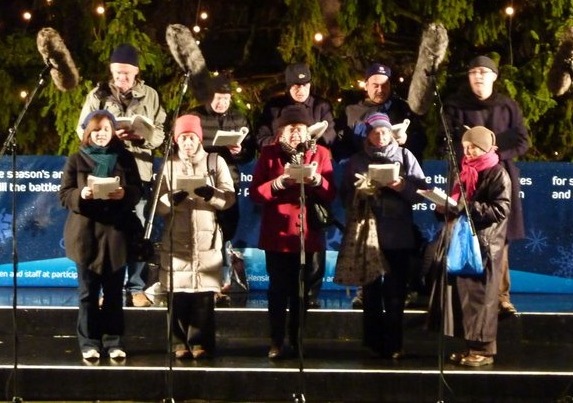 Lewisham Choral Society singing carols in December 2010. Photo Credit