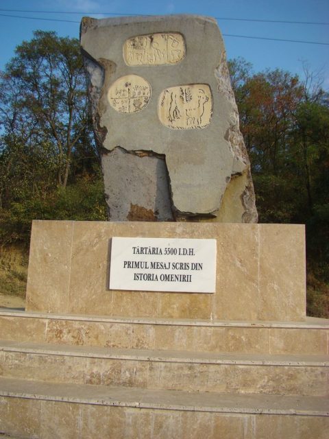 Monument for the Neolithic Tărtăria tablets. Photo Credit