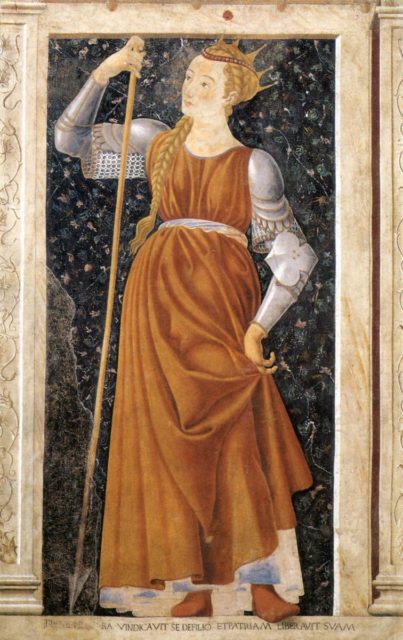 Tomyris as imagined by Castagno, 15th century.