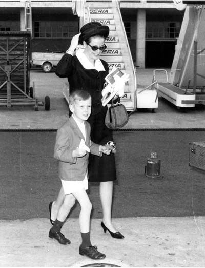 Princess Grace with son Albert at Madrid-Barajas Airport, 1964 Photo Credit 