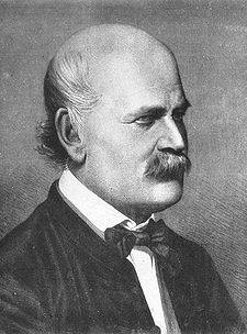Dr. Ignaz Semmelweis, aged 42 in 1860 copperplate engraving by Jenő Doby