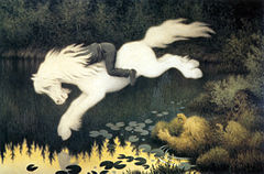 "Bairn on white horse" by Theodor Kittelsen