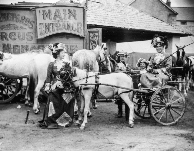 Performers and horses with Hanneford’s Canadian Circus. c.1910 Photo Credit