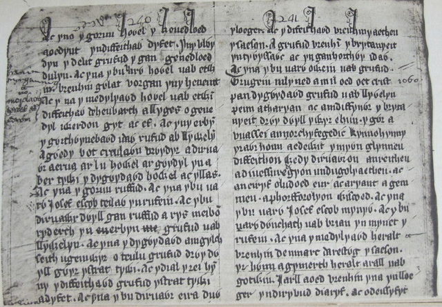 Red Book of Hergest, pages 240-241.