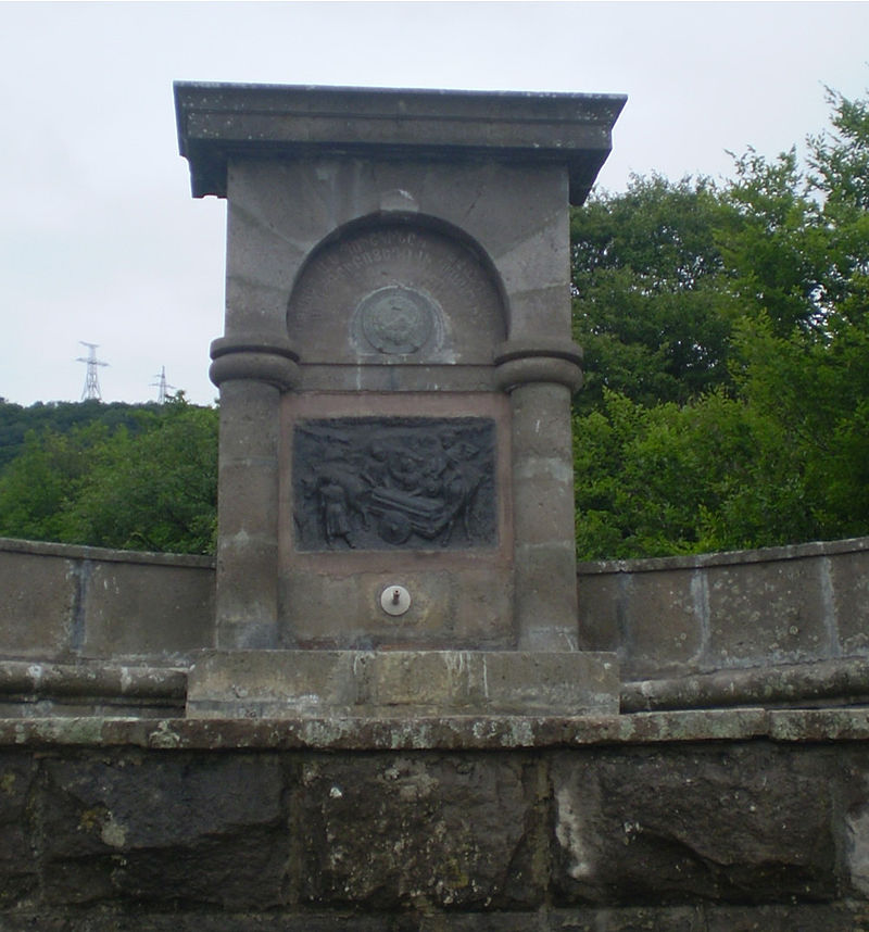 Monument erected in Soviet times in Dilijan, Armenia commemorating the location where Alexander Pushkin (on his way to meet his brother) stopped the carriage with Alexander Griboyedov's body being transported to Tiflis. An inscription in Russian and Armenian says: "Here A. S. Pushkin saw the body of A. S. Griboyedov". Photo Credit