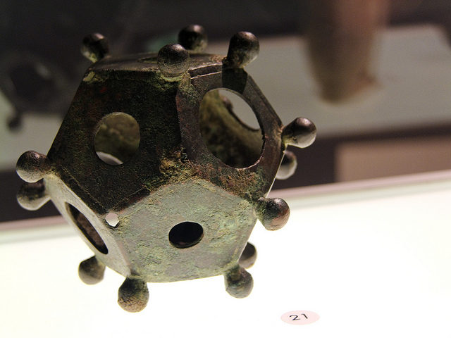 All throughout Europe, small geometric objects known as Roman dodecahedrons have been recovered. Photo Credit