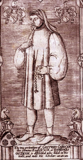Engraving of Chaucer from Speght's edition