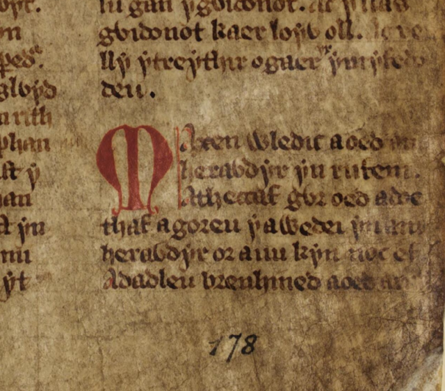 Beginning of "The Dream of Macsen Wledig" from the White Book of Rhydderch, f.45.r. Photo credit
