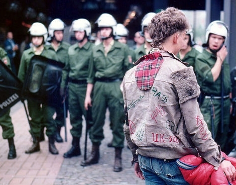 A German punk wearing a piece of the Royal Stewart tartan, 1984